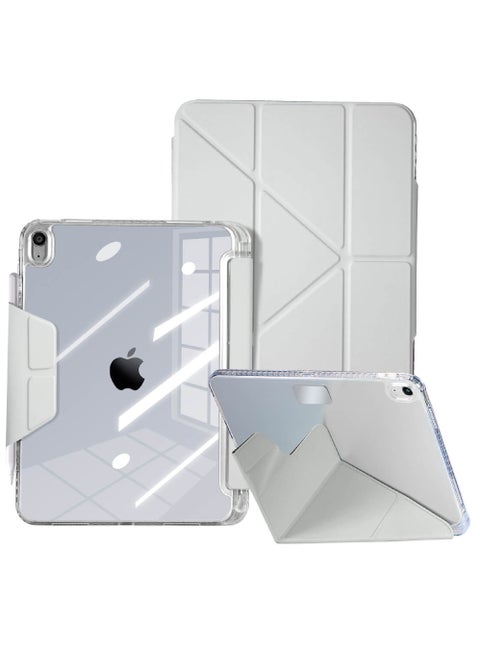 Case for iPad (A16) 11th 11 inch 2025 Gen iPad 11 Case/Case For iPad 10th Gen Case 2022 iPad 10 Case Slim Stand Soft Clear Transparent Shell Back with Discreet Retractable Pencil Holder Smart Cover for 11" iPad 11th 2025/10.9"iPad 10th Gen 2022