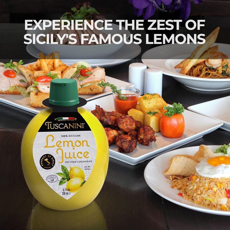 Tuscanini 100% Sicilian Lemon Juice - Not from Concentrate, 6.7oz Lemon Shaped Squeeze Bottle (3 Pack) - No Water Added, Certified Kosher - Image 5