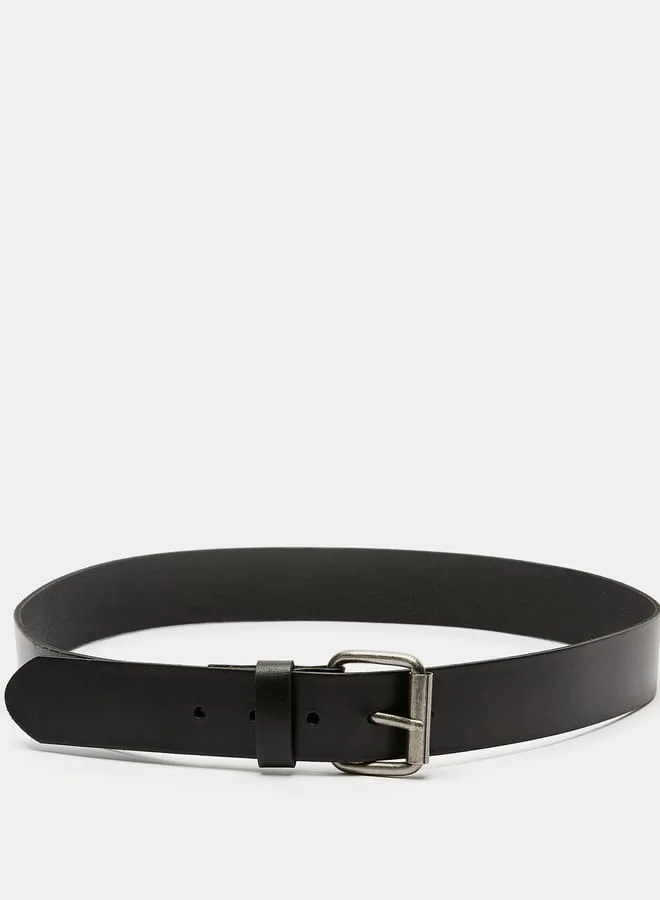 Lee Cooper Black Men's Solid Waist Belt with Pin Buckle Closure for Men | Best Price UAE