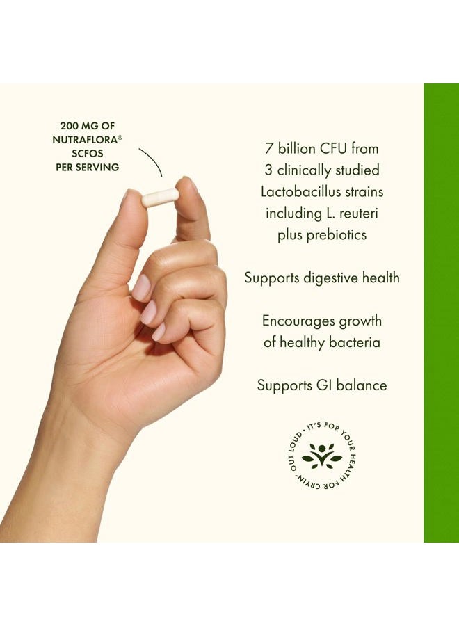 SWANSON L. Reuteri Probiotic Plus with L. Rhamnosus L. Acidophilus & FOS Prebiotic Digestive Support 7 Billion CFU 30 Veggie Capsules - Image 4