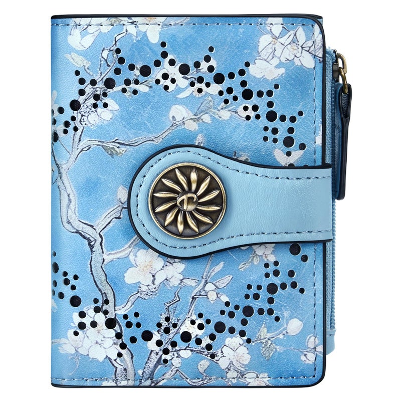 Tipmile Small Wallet Women Coin Pocket Bifold RFID Blocking Card Holder Leather Wallets with Zipper - Image 1