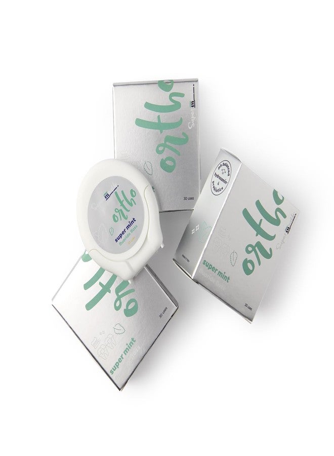 SuperMouth® Ortho Floss, Patented Expanding Floss Removes 40% More Plaque, Built-in Threader for Braces, Bridges & Implants, Fluoride, Nano-Hydroxyapatite & Xylitol Infused (3-Pack, 27 Yards Each) - Image 1