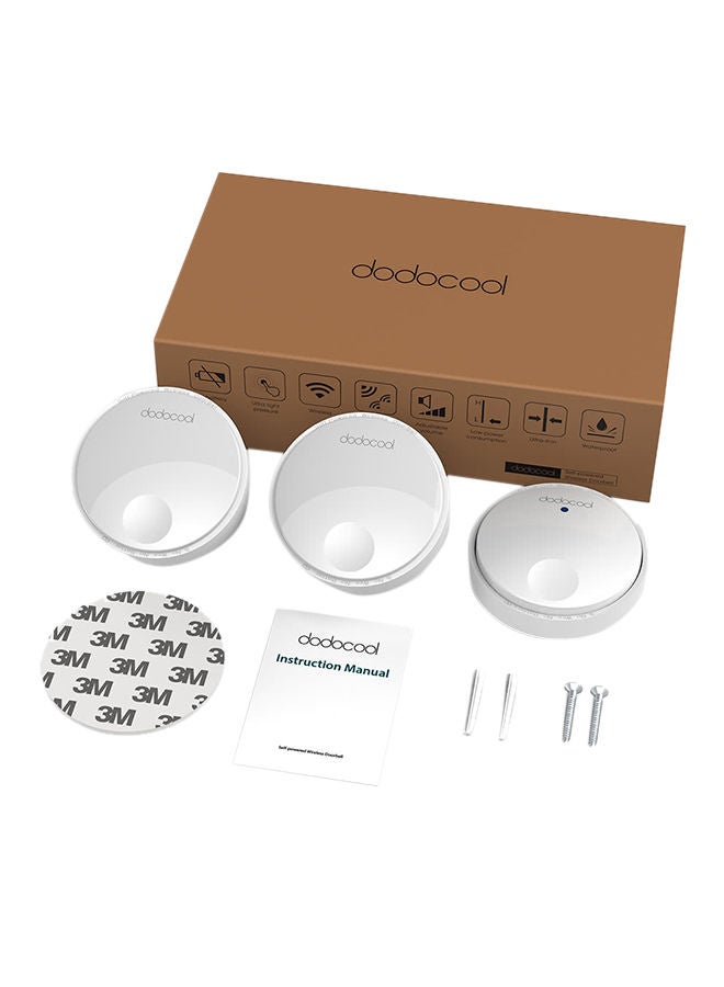 Self-Powered Wireless Doorbell Kit White 7.87x4.41x2.95inch - Image 1