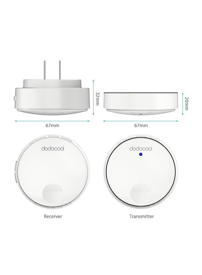 Self-Powered Wireless Doorbell Kit White 7.87x4.41x2.95inch - Image 4
