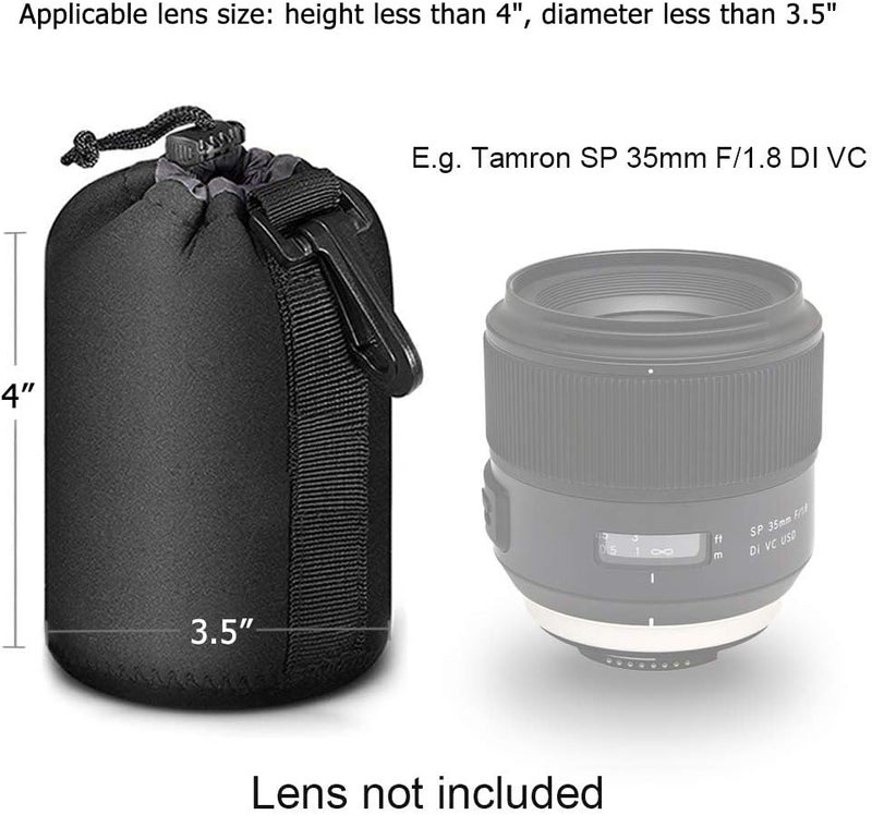 Selens Protective Neoprene Lens Pouch for DSLR Camera Lens Compatible with Sony, Olympus, Panasonic - Thick Padded Medium Camera Lens Case Bag - Image 2