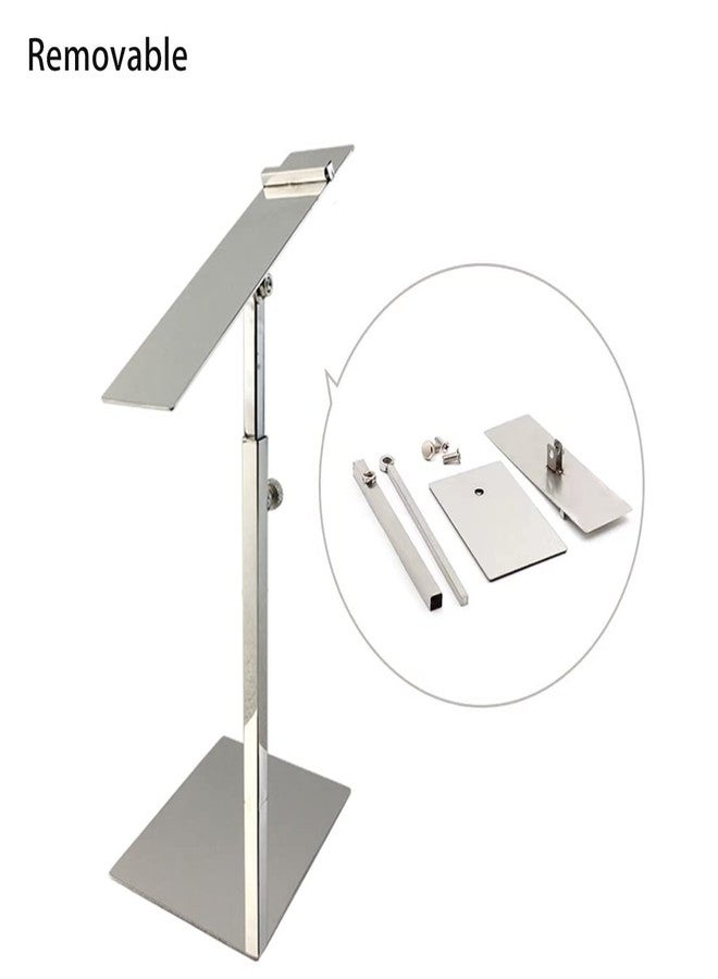 VIDAYA Silver Display Stand, Stainless Steel Shoe Risers Countertop Adjustable Retail Supplies, Rack Set of 2 - Image 4