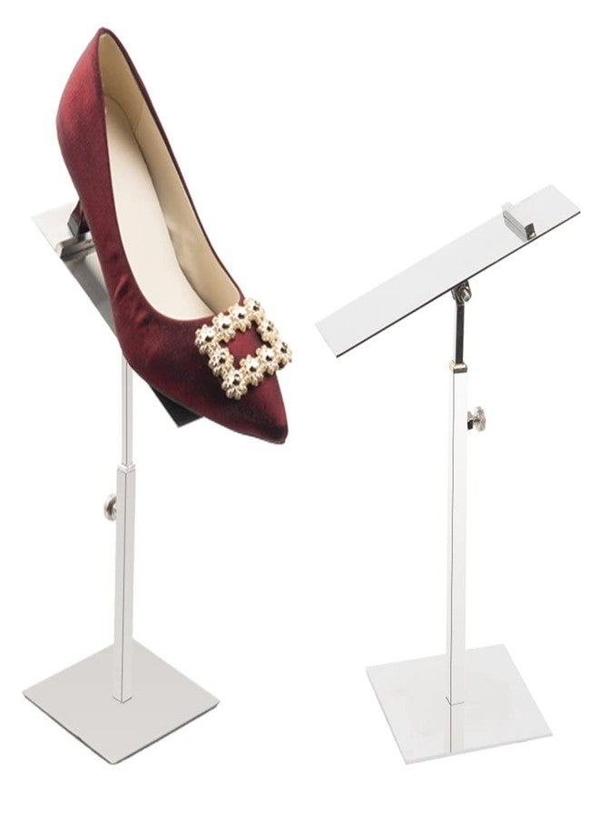 VIDAYA Silver Display Stand, Stainless Steel Shoe Risers Countertop Adjustable Retail Supplies, Rack Set of 2 - Image 5