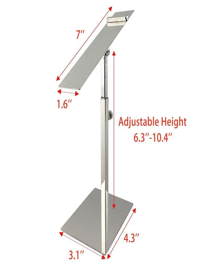 VIDAYA Silver Display Stand, Stainless Steel Shoe Risers Countertop Adjustable Retail Supplies, Rack Set of 2 - Image 2