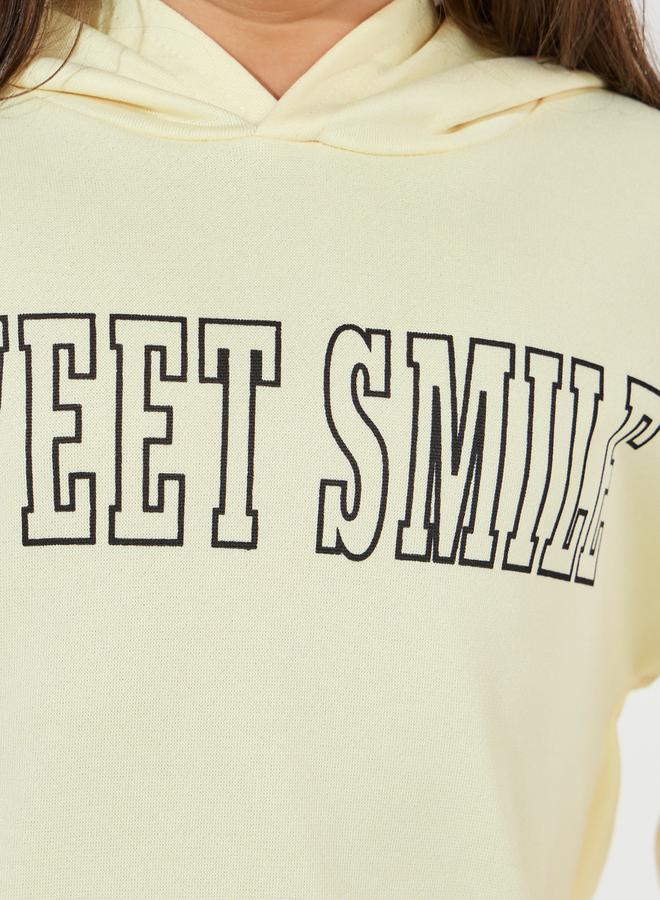 Styli Slogan Print Dropped Shoulder Hooded & Jogger Set  - Image 3