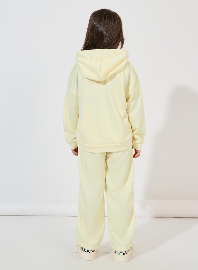 Styli Slogan Print Dropped Shoulder Hooded & Jogger Set  - Image 4