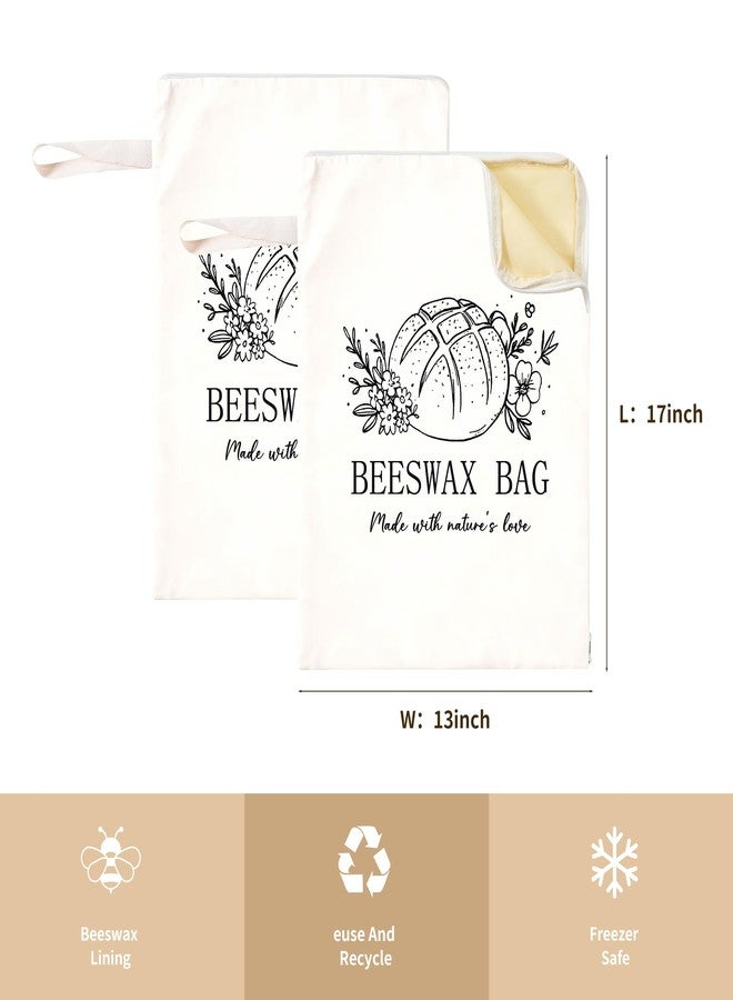 WiNDANCE 2 Pack Beeswax Bread Bags with Zipper, XL(13x17in) Sourdough Bread Storage for Homemade, Freezer Storage Bag to Keep Fresh, Cotton Beeswax Container, Baguette Bag with Liner Kitchen Baking - Image 4