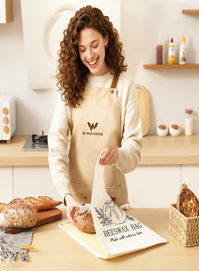 WiNDANCE 2 Pack Beeswax Bread Bags with Zipper, XL(13x17in) Sourdough Bread Storage for Homemade, Freezer Storage Bag to Keep Fresh, Cotton Beeswax Container, Baguette Bag with Liner Kitchen Baking - Image 5