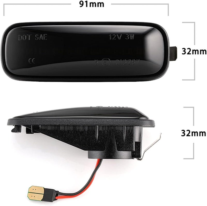 QASULER Dynamic Side Marker Turn Signal Lights for Civic - Image 2