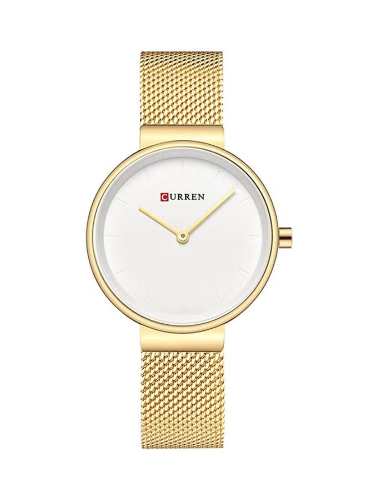 CURREN ساعة يد أنالوج مقاومة للماء للنساء 9016 - 30 مم - ذهبية - Image 1