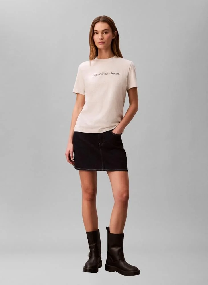Calvin Klein Jeans  Linear Logo Crew Neck T-Shirt for Women | Best Price UAE