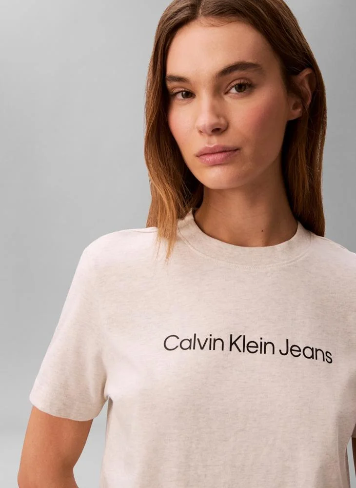 Calvin Klein Jeans  Linear Logo Crew Neck T-Shirt for Women | Best Price UAE