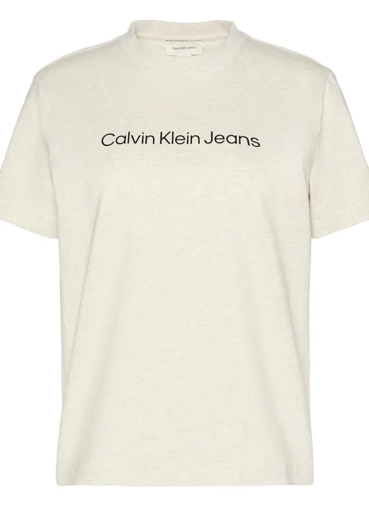Calvin Klein Jeans  Linear Logo Crew Neck T-Shirt for Women | Best Price UAE
