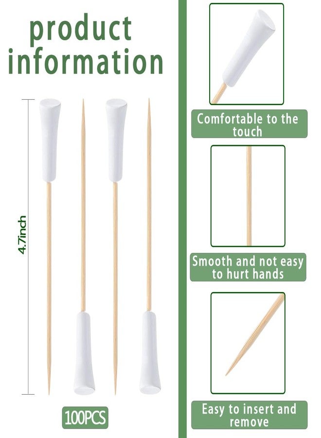 TUICARE 100 Pieces 4.6 Inch Golf Tee Toothpicks for Appetizers Decorative Golf Themed Tee Skewers Disposable Bamboo Sandwich Fruit Cocktail Picks for Catered Events Buffet Party Supplies White - Image 2