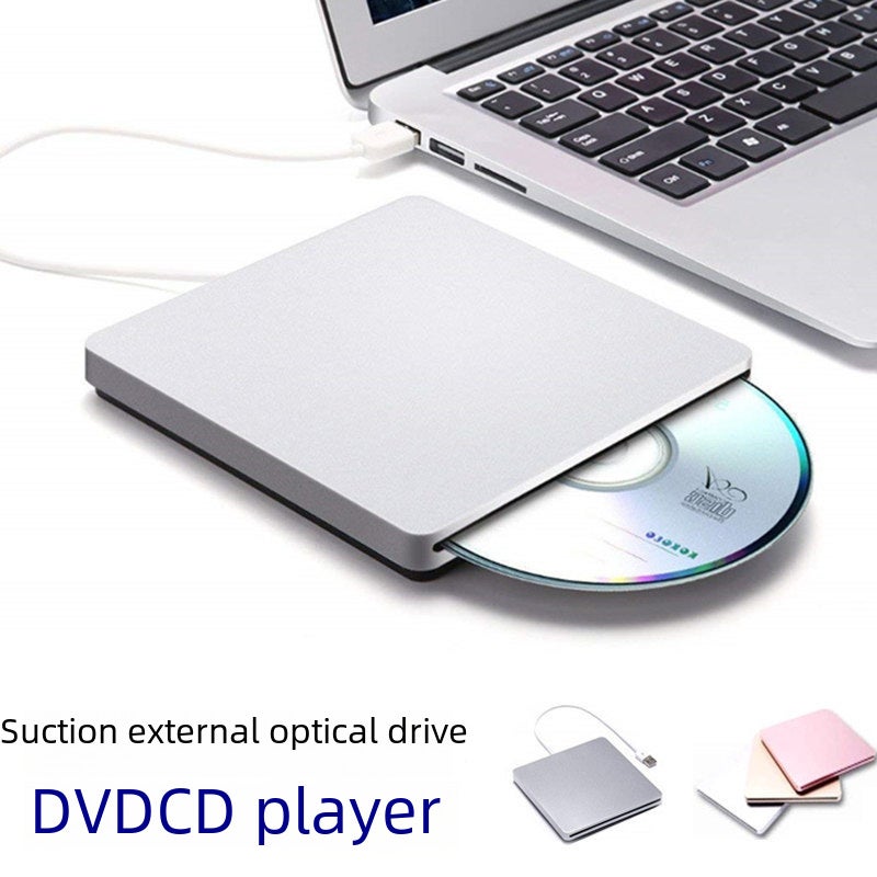 USB/Type-C Mobile CD DVD Drive for Laptops Silver 