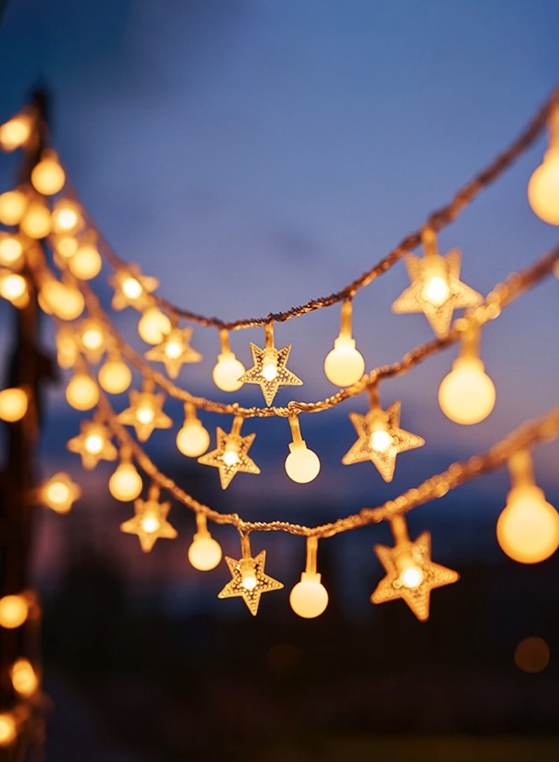 BEIRUI String Lights,Decorative Ambient Lights,LED Star Lights+Small Ball Lights,USB Plug,Indoor String Lights for Bedroom,Classroom,Outdoor,Terrace,Garden,Party,Wedding 5M,50LED Lights - Image 1