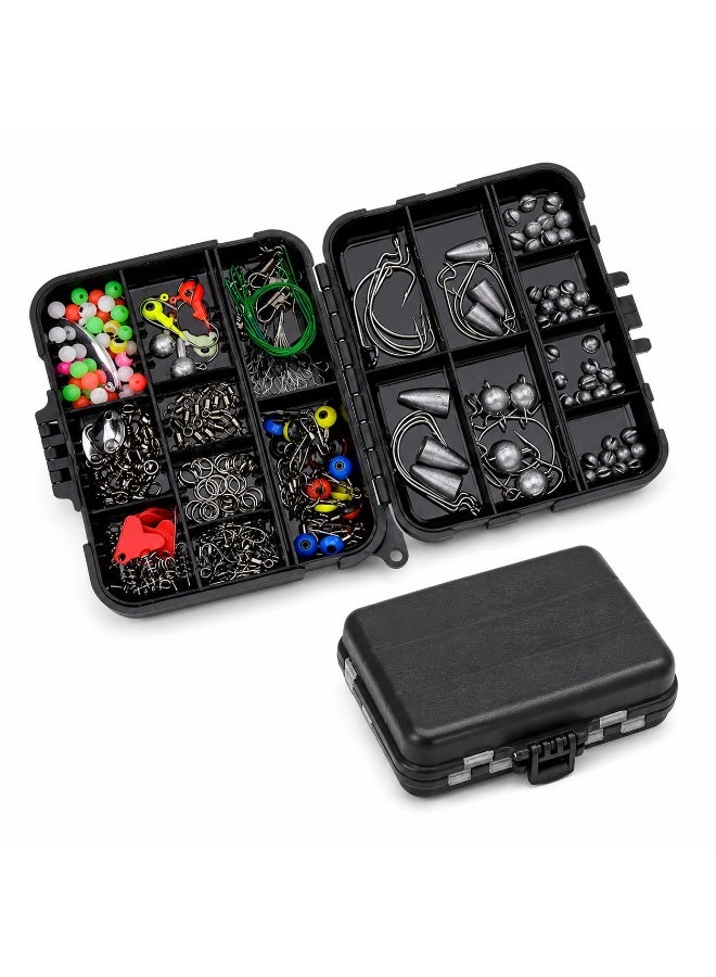 DEXO 257PCS Fishing Terminal Tackle Kit with Portable Waterproof Tackle Box – Fishing Hooks, Sinkers, Swivels & Accessories Set - Image 4