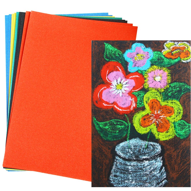 8K4K16K Colored Sand Paper Colored Sand Painting Paper Children'S Creative Art Graffiti Oil Painting Stick Crayon Painting Colored Paper - Image 2