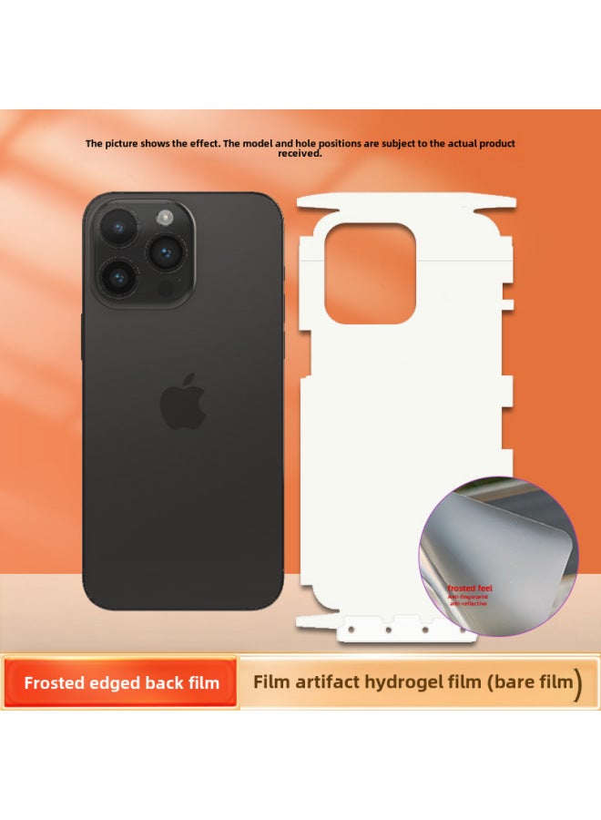 Applicable To Apple 15plus HD Mobile Phone Front And Rear Film Artifact Version 14/13promax Full Screen Tpu Gel Film-Color:1 Frosted Hydrogel Film With Edges And Rear Membrane* Artifact Model-Size:Apple 14plus (bare Film)  - Image 1