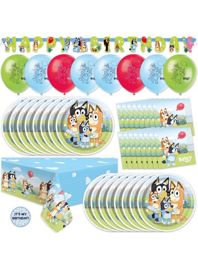 Unique Bluey Birthday Decorations and Party Supplies | Serves 16 Guests | Bluey Party Decorations | Banner, Tablecloth, Balloons, Plates and Napkins, Sticker | Officially Licensed  - Image 1