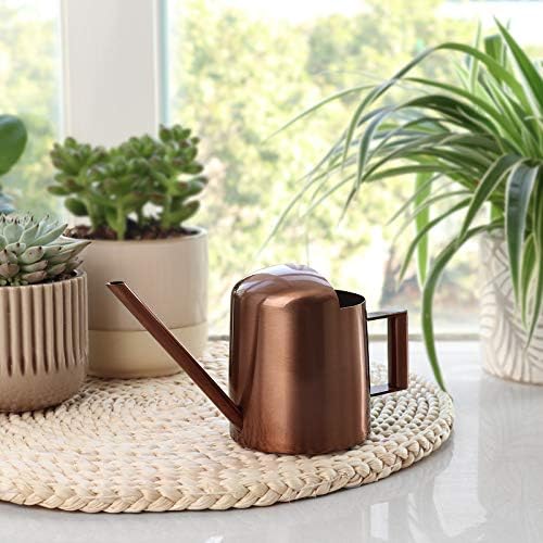 YISSSN Mini Watering Can, 10oz/300ml Stainless Steel Long Spout Small Watering Can for Indoor Plants Succulents, Herbs (Bronze) - Image 3