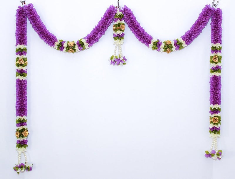 Veltic Veltic 2feet ThomaViolet and White Artificial Doorway Flower toranHanging VE21VW 