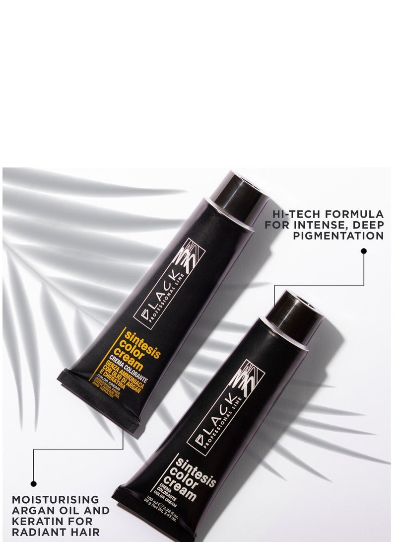 بلاك بروفيشينال لاين كريم لون سينتيسيس خالي من الأمونيا باذنجان 4.77 - لون شعر مغذي مع زيت الأرجان - Image 3
