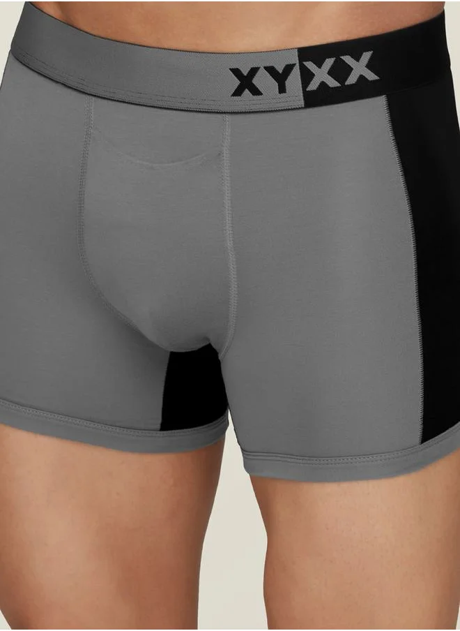 XYXX Colorblock Modal Stretch Trunks with Branding by Styli