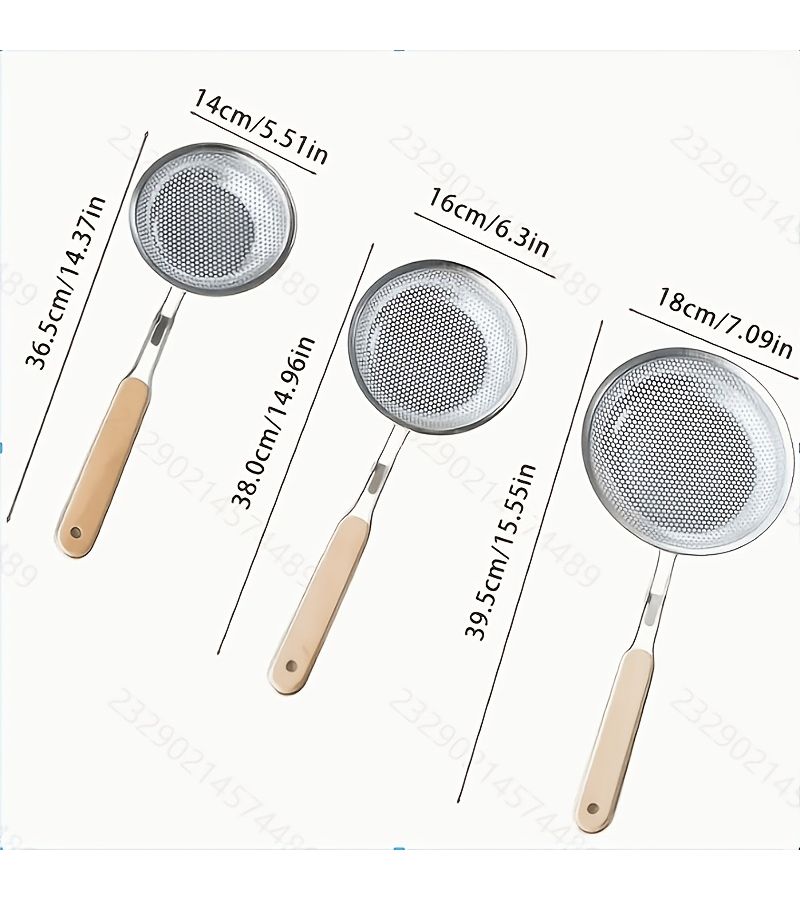 Stainless Steel Fine Mesh Strainer 5 51 Inch With Wooden Handle For Cooking Pasta And Grease Filtering - Image 3