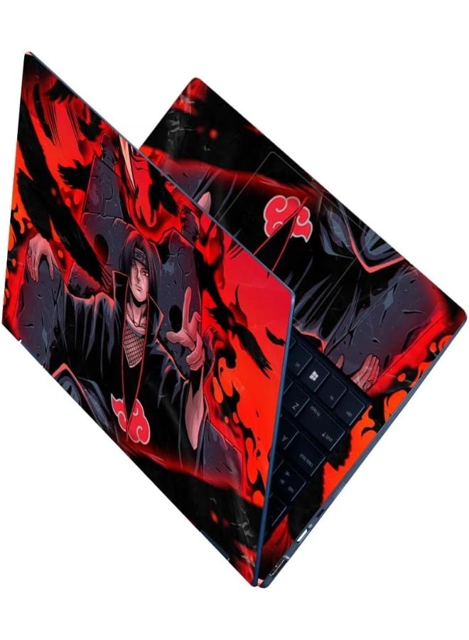 Emoda Home Trove Finearts Full Body Laptop Skin Upto 15.6 inch Sticker Compatible for Dell/HP/Lenovo/Acer/Sony All Laptop Size Upto 14 to 15.6 Inch - Itachi Kingdom - Image 1