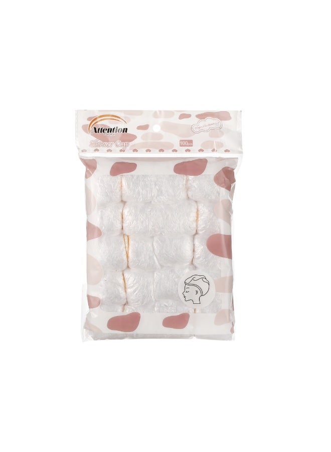 انتباه غطاء شعر بلاستيكي استخدام مرة واحدة مقاوم للماء 100 قطعة رقم 107 - Image 1