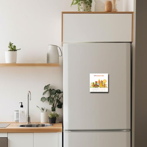 ASHVAH I Love Bangalore City Wooden Stylish Fridge Magnet Souvenir Perfect Refrigerator Decoration Fridge Magnet Size 4x4 Inch - Image 3