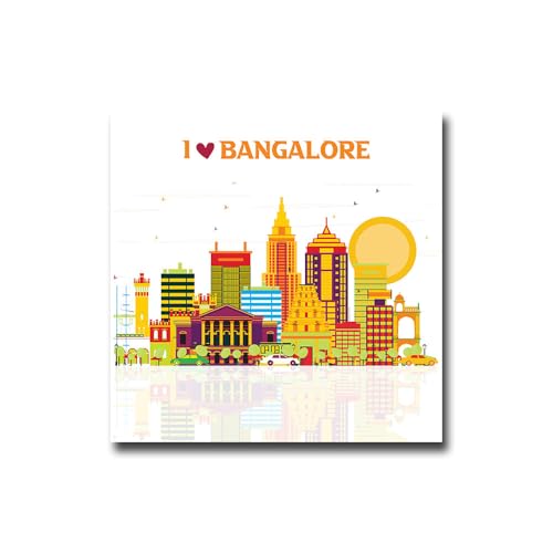 ASHVAH I Love Bangalore City Wooden Stylish Fridge Magnet Souvenir Perfect Refrigerator Decoration Fridge Magnet Size 4x4 Inch - Image 1