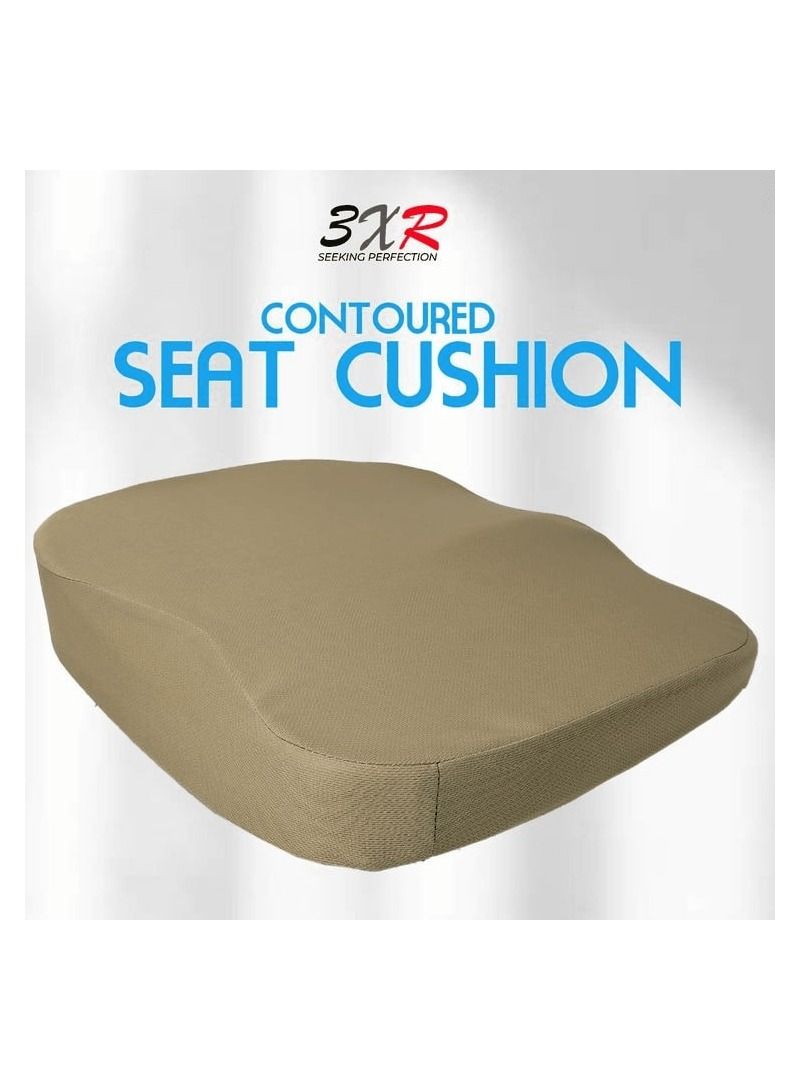 3 اكس ار وسادة مقعد عالية الجودة ، وسادة مقعد مبطنة من إسفنج الذاكرة لكرسي السيارة والمكتب المنزلي ، قطعة واحدة بيج - Image 1