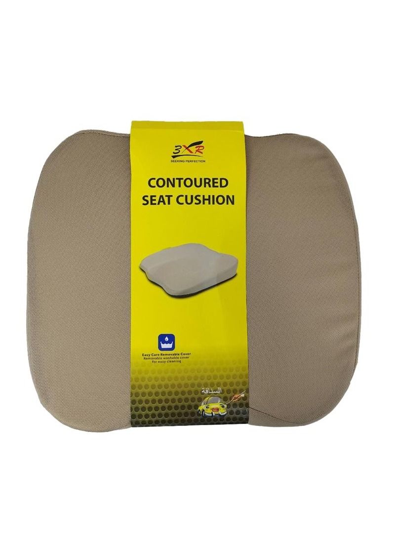 3 اكس ار وسادة مقعد عالية الجودة ، وسادة مقعد مبطنة من إسفنج الذاكرة لكرسي السيارة والمكتب المنزلي ، قطعة واحدة بيج - Image 5