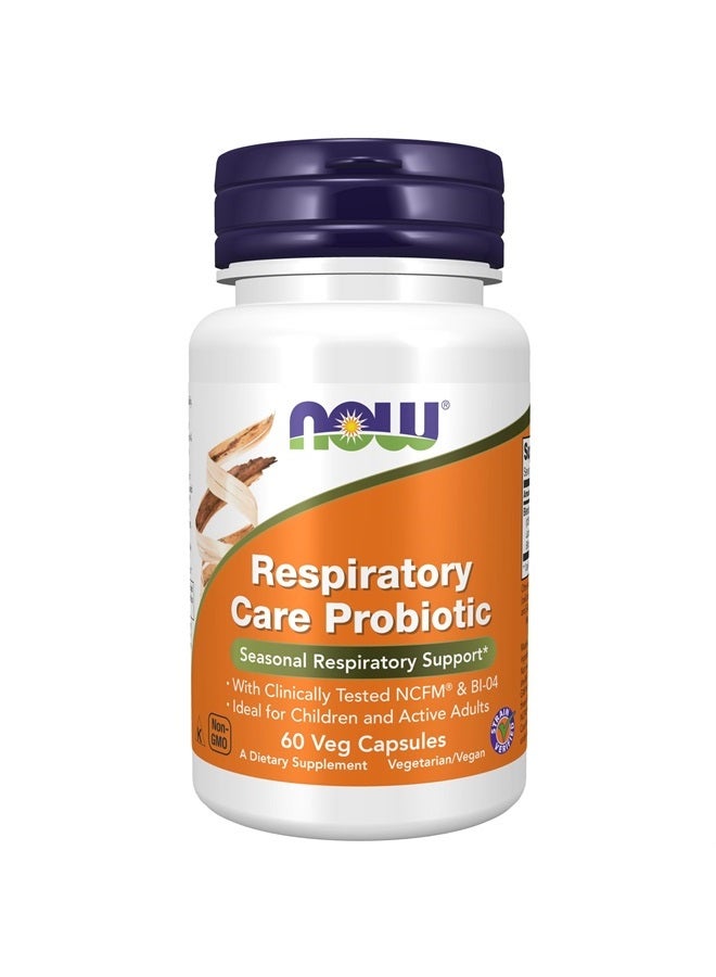 now Supplements, Respiratory Care Probiotic, with Clinically Tested NCFM® & BI-04, 60 Veg Capsules - Image 1