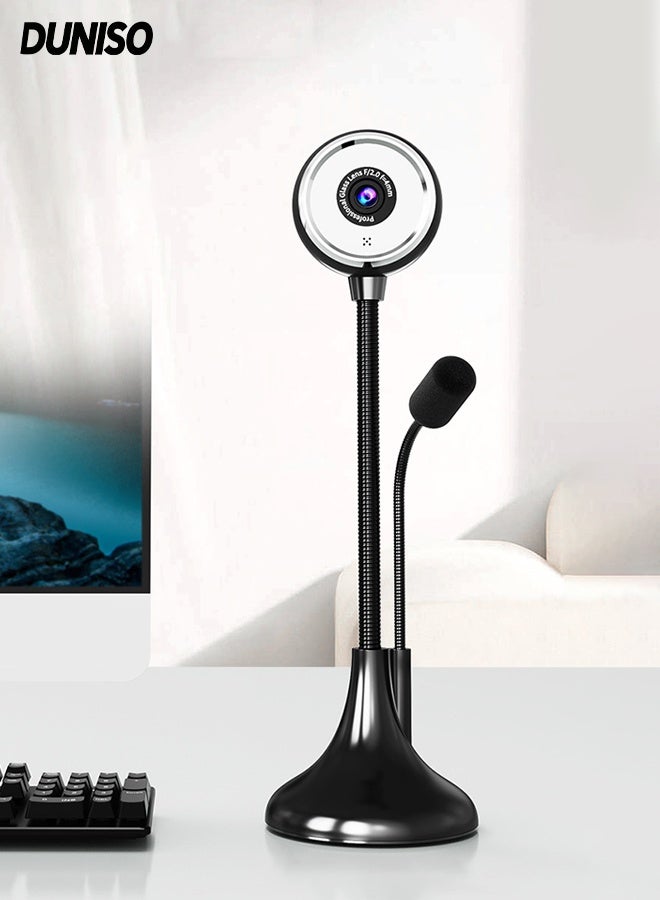 DUNISO 1080p Webcam with Microphone,Manual Focus,Plug and Play, External USB HD Computer Camera for Laptop computer and Desktop computer - Image 1