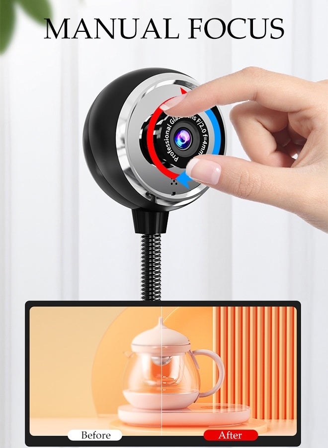 DUNISO 1080p Webcam with Microphone,Manual Focus,Plug and Play, External USB HD Computer Camera for Laptop computer and Desktop computer - Image 5