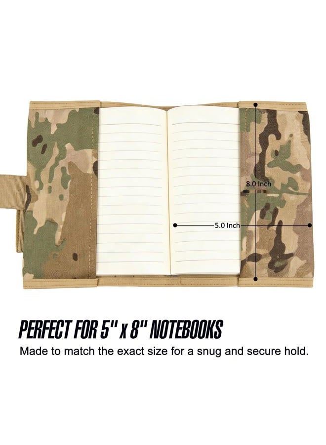 ‎KOSIBATE Military Notebook Cover, Tactical Leader Book Cover with Pen Holder, 8"x5"(CP) - Image 4