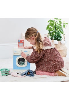 CASDON Blue Electronic Washer: Toy Washer With Spinning Drum, Lights, Sounds, And Accessories. For Children Aged 3+  - Image 2
