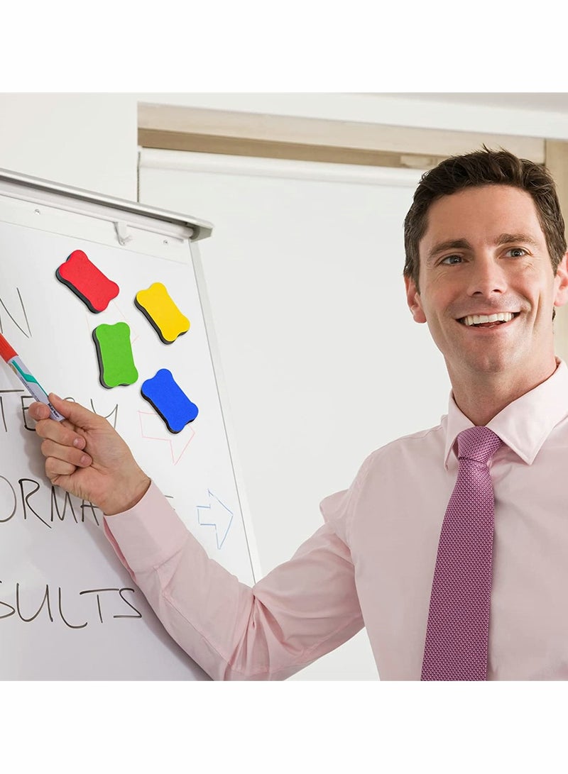 ممحاة صغيرة للمحو الجاف، مغناطيسية لسبورة بيضاء، أداة تنظيف للسبورة للأطفال ولوازم المعلم في الفصل، منزل ومكتب (32 قطعة، 4 ألوان) - Image 4