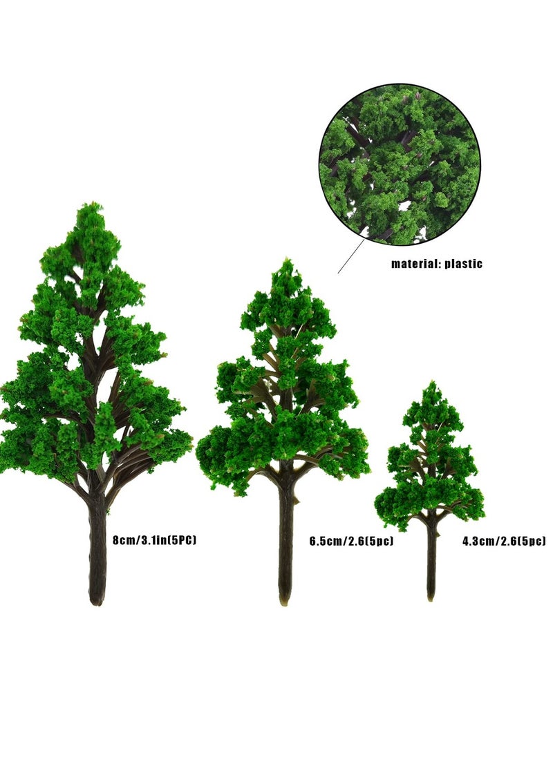 SYOSI 15 PCS Model Trees, Model Trees Miniature Landscape, Diorama Model Tree, Miniature Landscape Trees for DIY Train Railways Scenery Landscape (4.5-8CM)  - Image 5