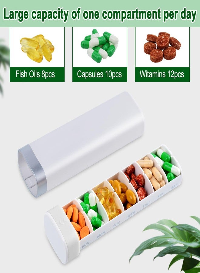 GREENCYCLE Weekly Pill Organizer 7 Day, Daily Pill Box, Travel Pill Case, Cute Pill Holder, Drawer-Shaped Medicine Box to Keep Vitamins, Medicines, Supplements, Pills Container (White, 3 Pack - Image 3