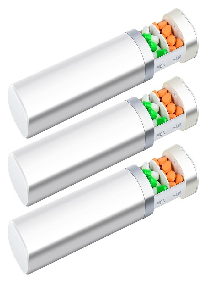 GREENCYCLE Weekly Pill Organizer 7 Day, Daily Pill Box, Travel Pill Case, Cute Pill Holder, Drawer-Shaped Medicine Box to Keep Vitamins, Medicines, Supplements, Pills Container (White, 3 Pack - Image 1