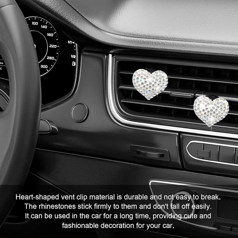 RBOKO Bling Crystal Heart Car Air Vent Clips - Image 5