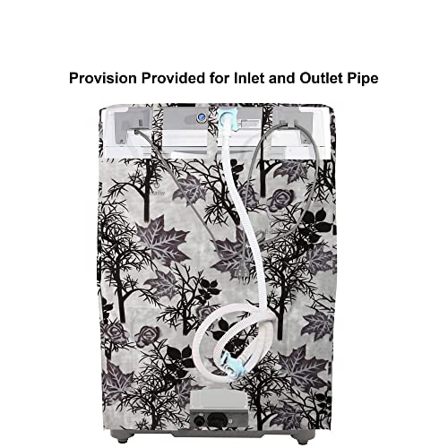E-Retailer® Exclusive 3-Layered Polyester Combo Set of Appliances Cover (1 Pc. of Fridge Top Cover and 1 Pc. Top Load Washing Machine Cover) (Black, Design-Floral, Set Contains-2 Pcs.) - Image 3
